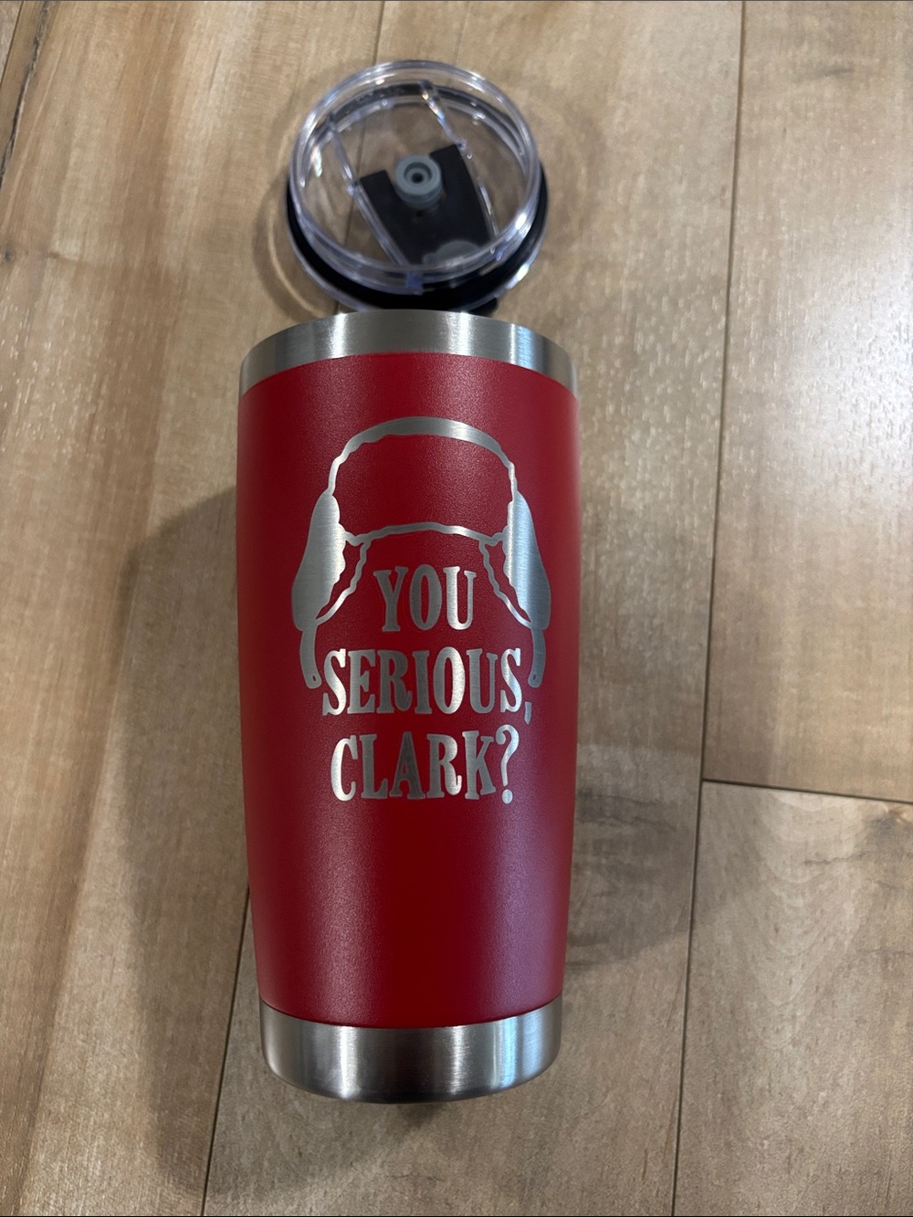 Red Insulated Travel Tumbler - "You Serious, Clark?"